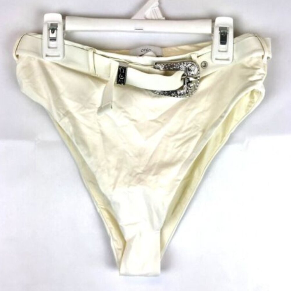 Onia, Women’s Off White Belted Bikini Bottom, Size Small